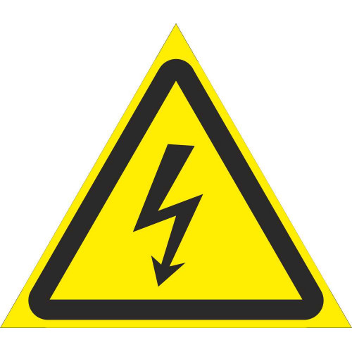 Табличка W 08 "Опасность поражения электрическим током"